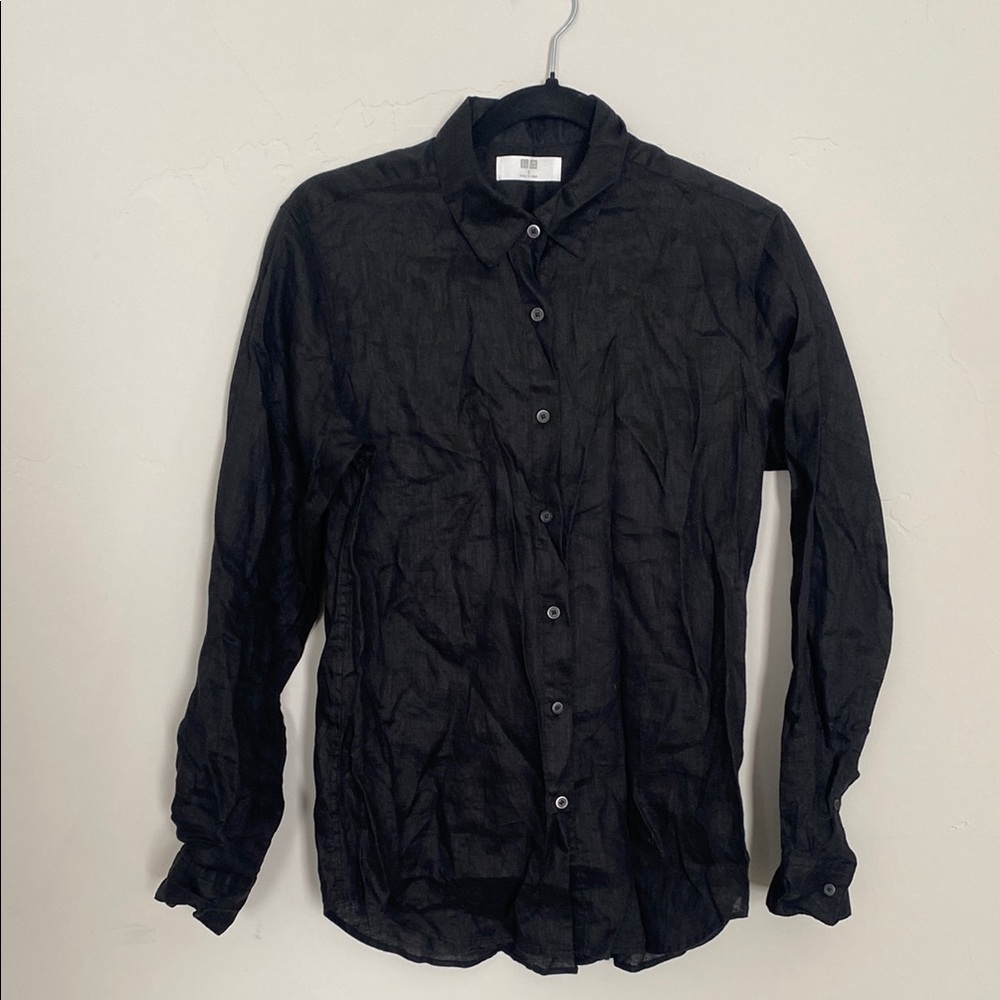 Uniqlo 100% Linen Button Down Shirt Classic Fit